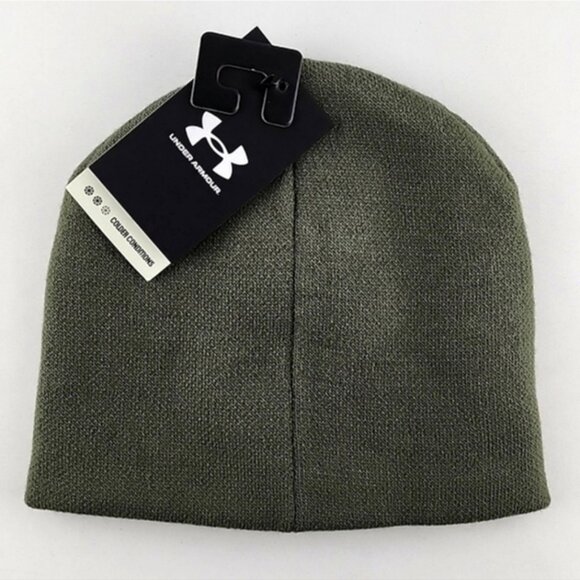Under Armour Youth Halftime Reversible Beanie Knit Toque Marine Green - Picture 2 of 11
